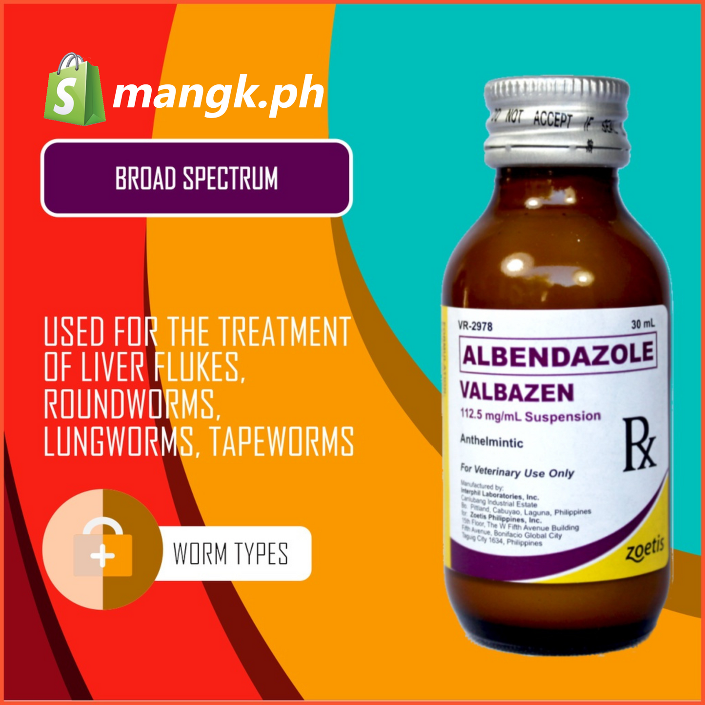 goat dewormer VALBAZEN 30ml| Pamurga ng Kambing Baka at Tupa| for animals only