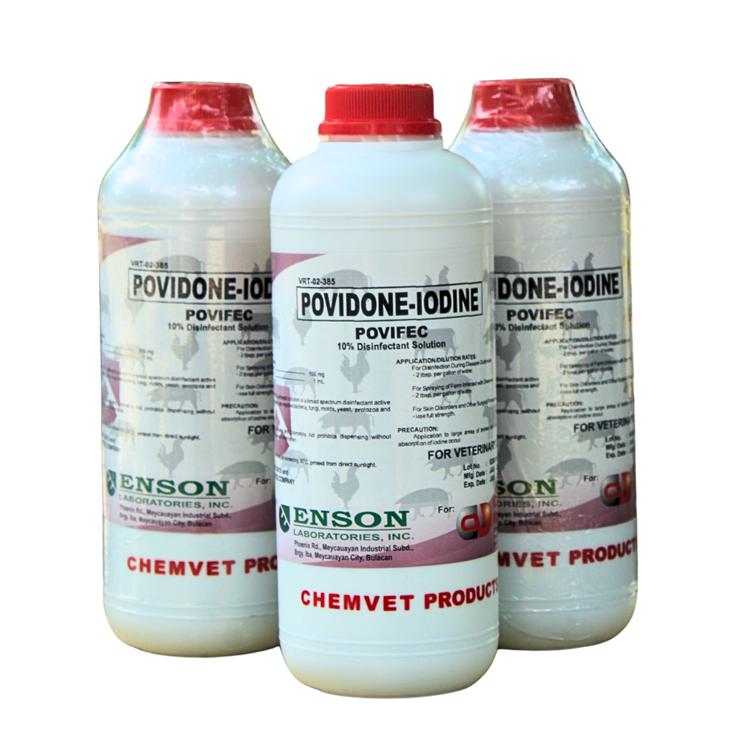 POVIFEC 1L Povidone Iodine 10% Antiseptic Disinfectant for Wounds | Livestock Dog Cat Poultry