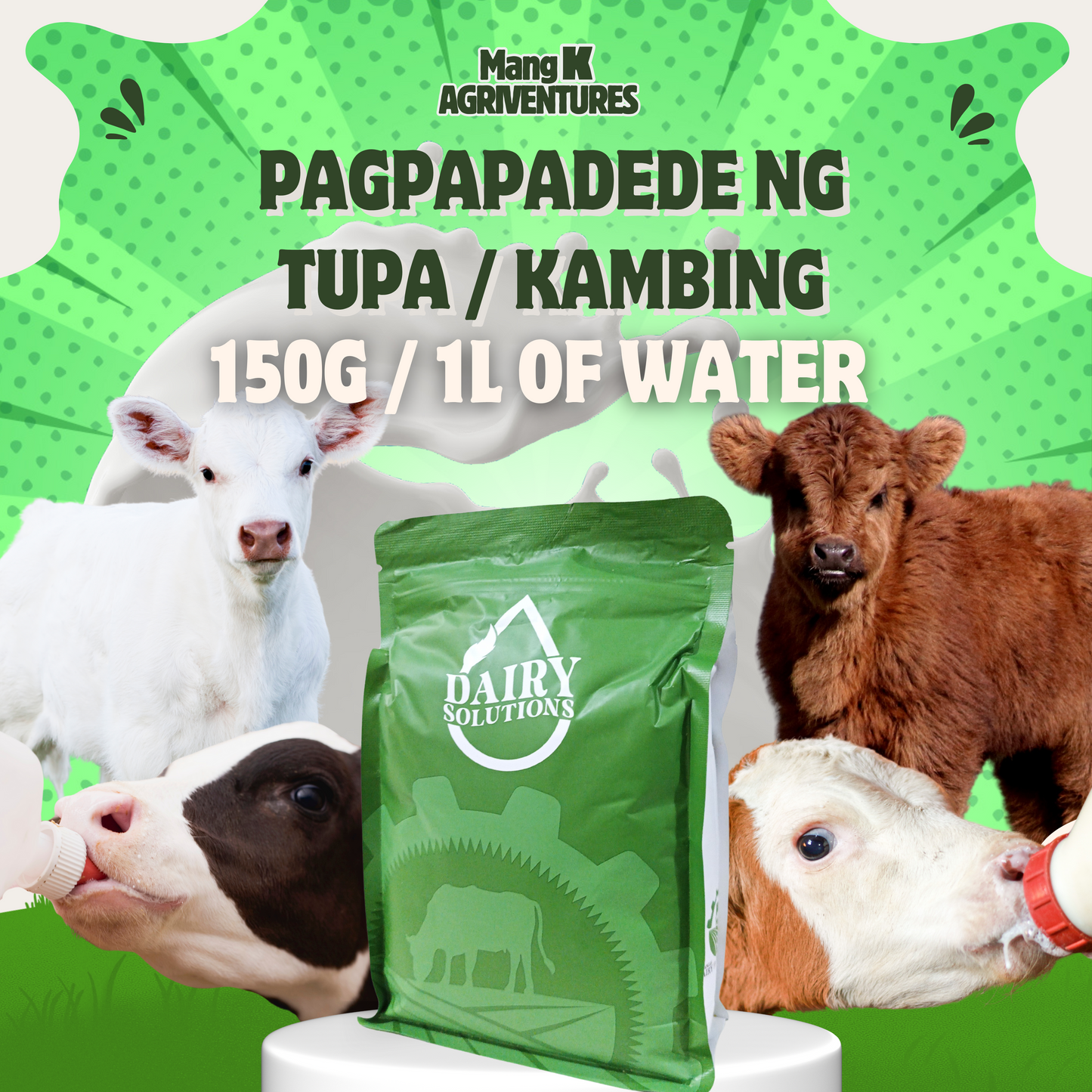 Dairy Solutions Milk Replacer for Strong & Healthy Animals | 1KG