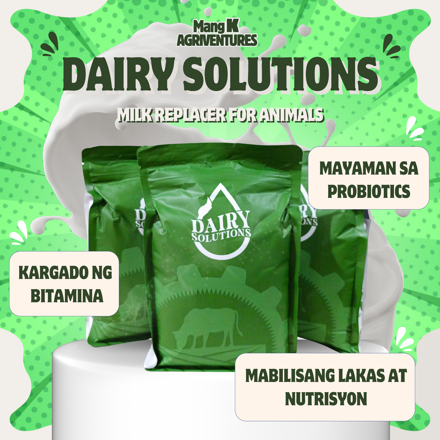 Dairy Solutions Milk Replacer for Strong & Healthy Animals | 1KG