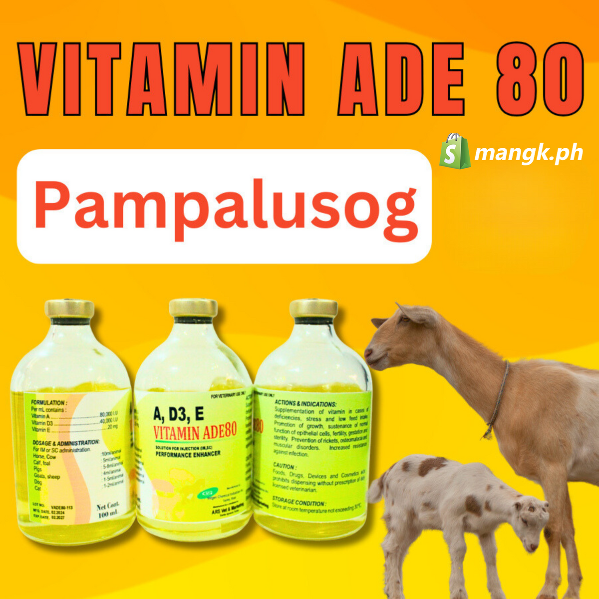 Ade Injection Sheep Vitamin ADE 80 100 ml | Performance Enhancer | Injectable for Animals ...