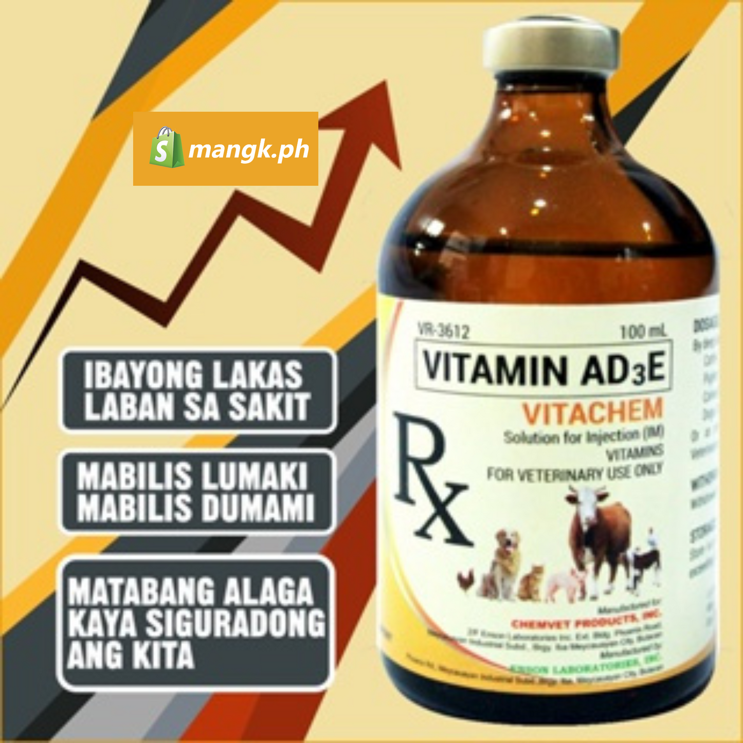 VITACHEM | Vitamins AD3E for Dogs Cats Pigs Cattle Goat Sheep