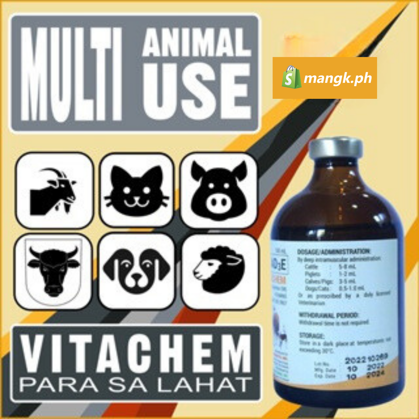 VITACHEM | Vitamins AD3E for Dogs Cats Pigs Cattle Goat Sheep