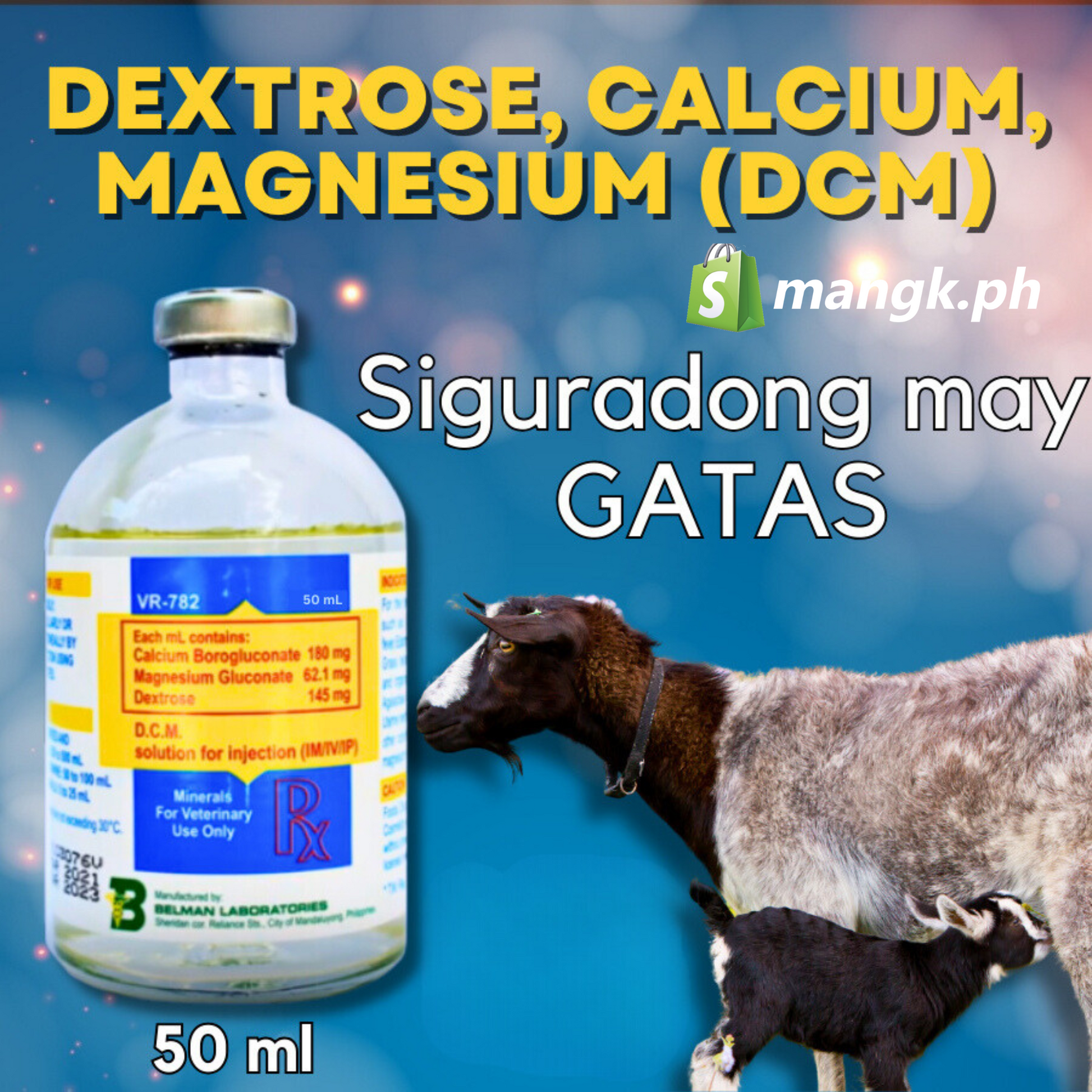 DCM 50 ml | Injectable BELMAN (Dextrose, Calcium, Magnesium) for ANIMA ...