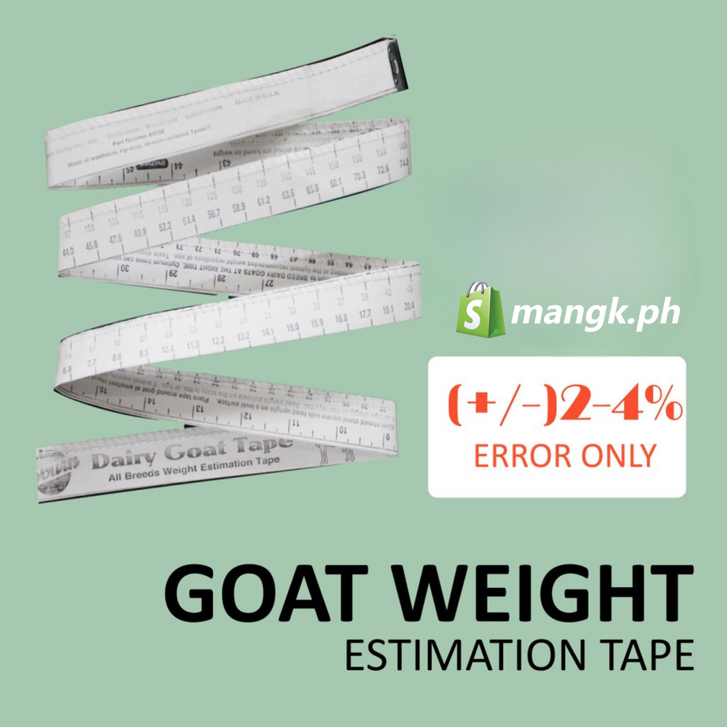 WEIGHT Estimation Tape |Coburn Tape for GOAT| Tape for PIG and or COW