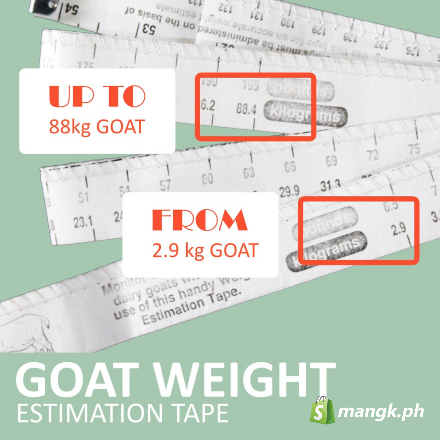 WEIGHT Estimation Tape |Coburn Tape for GOAT| Tape for PIG and or COW