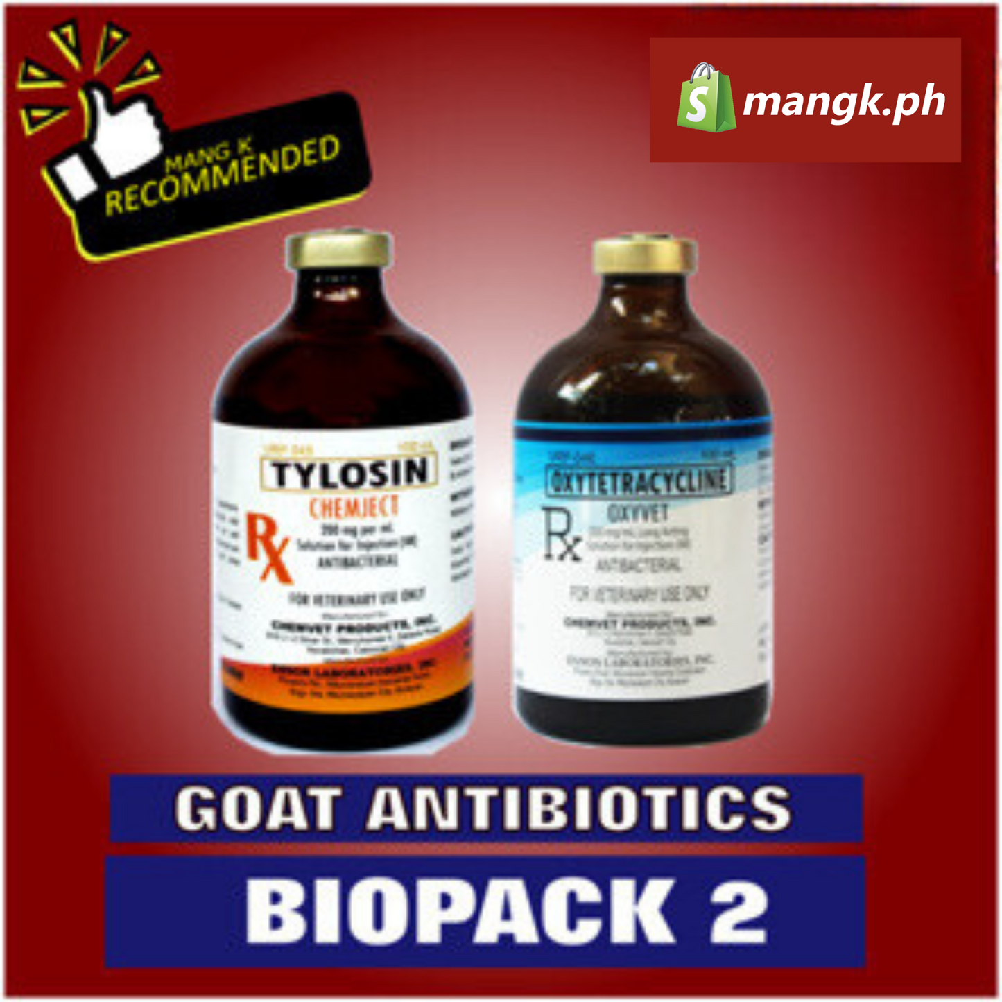 Goat Antibiotics Bundle |OXYVET LA 100ml  plus PNEUMOSURE 100ml
