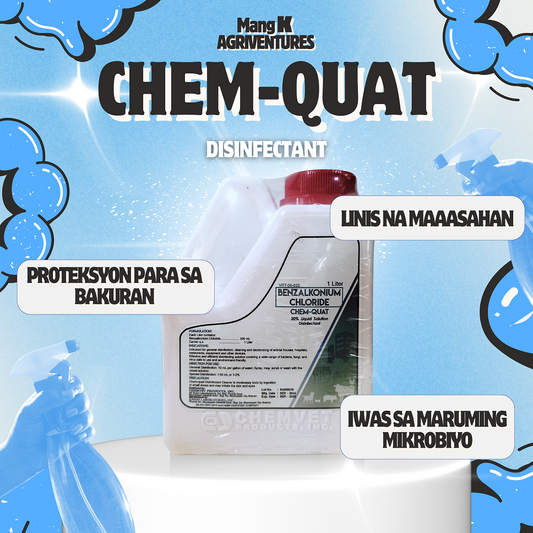 CHEM-QUAT Disinfectant for Animal Houses, Floors and Walls, Equipments, and other Devices | 1Liter