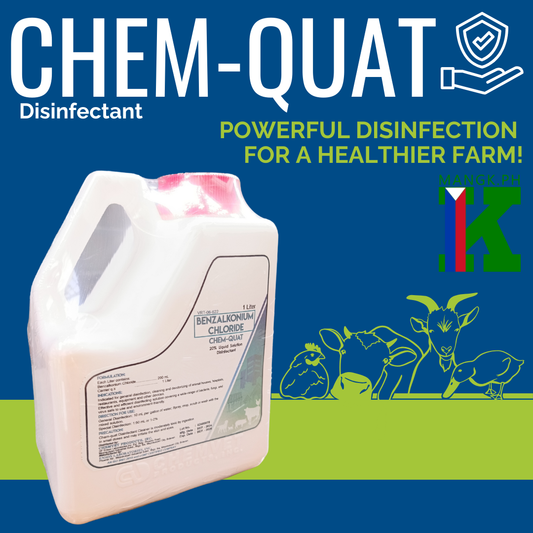 CHEM-QUAT Disinfectant for Animal Houses, Floors and Walls, Equipments, and other Devices | 1Liter