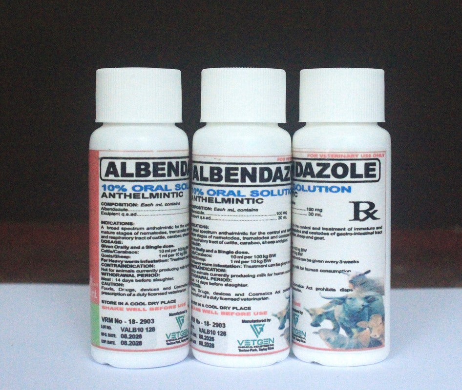 Albendazole 10% Oral Solution 30mL Veterinary Anthelmintic for Livestock