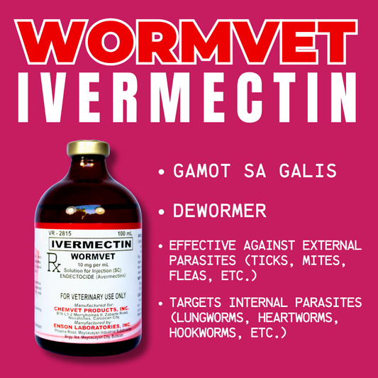 WORMVET IVERMECTIN | SUBCUTANEOUS Dewormer| Pamurga via SC| Epektibo para sa Galis